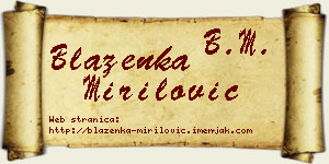 Blaženka Mirilović vizit kartica